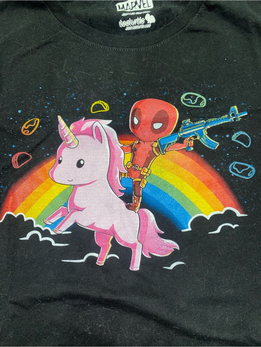 Marvel Black Graphic Tee with Interior Label